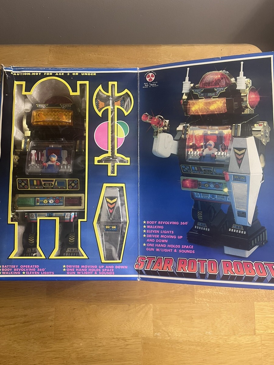 Star Roto Robot Rare Vintage 1985 Made In Taiwan Battery Operated