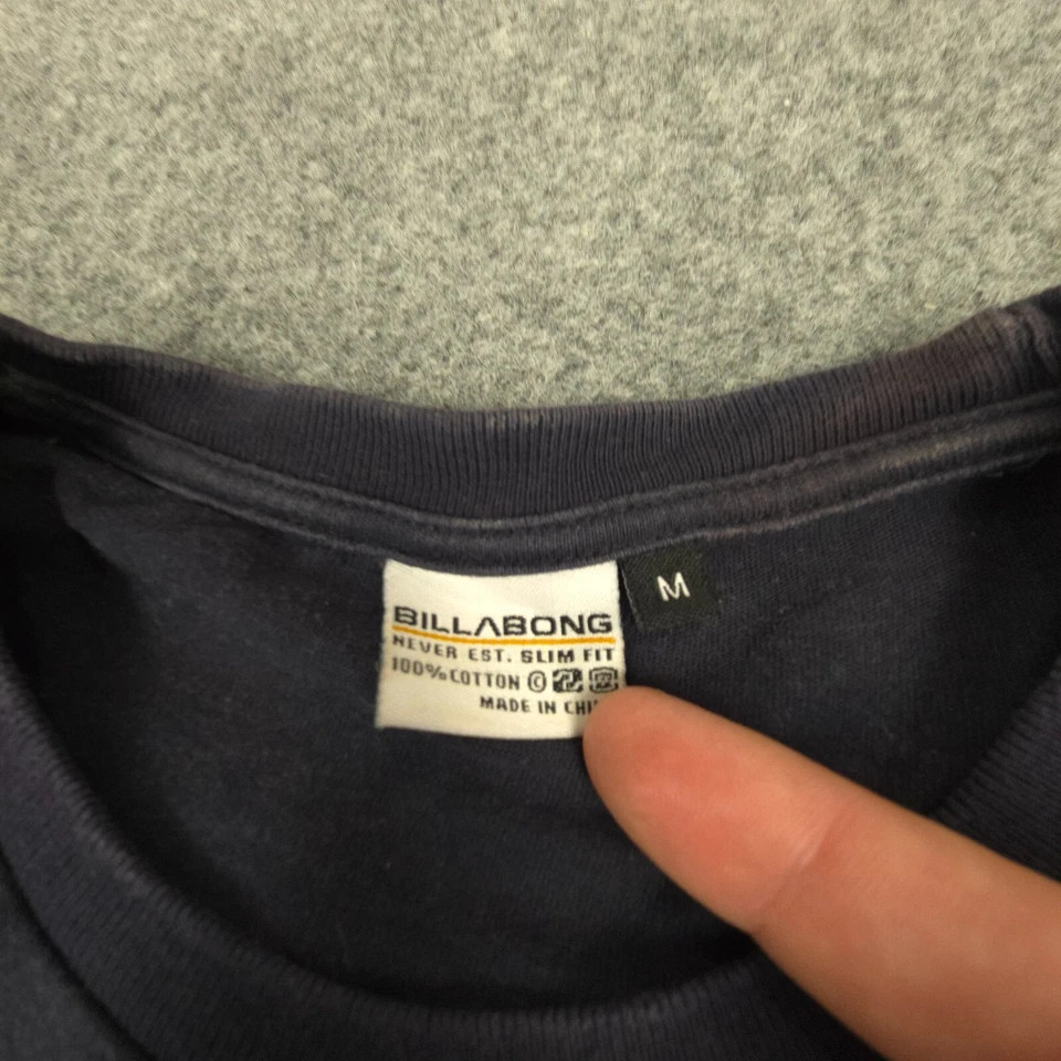 Camisa Billabong Mujer MEDIANA Azul Manga Corta Camiseta Algodón Verano Playa Talla M Foto 2 de 4