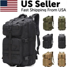 35L Military Black Tactical Backpack Rucksack Camping Hiking Bag Outdoor Travel