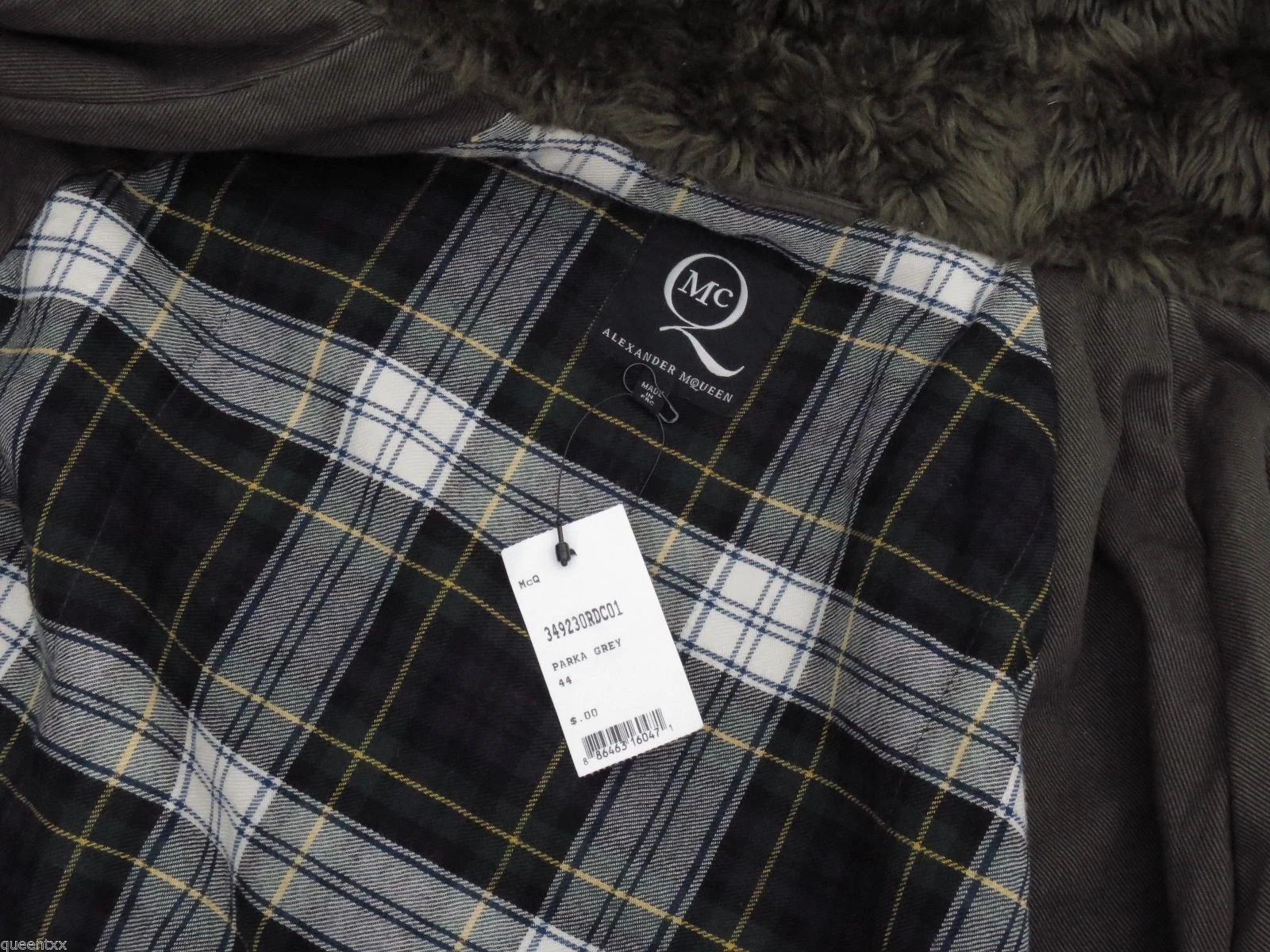 MCQ ALEXANDER MCQUEEN Parka Giacca Cappotto Grigio Verde Esercito con Cappuccio Nuovo con etichette