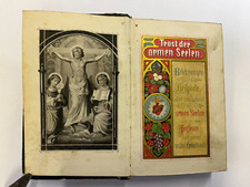 Libro Antico di preghiere tedesche  TROST DER ARMEN SEELEN 1846