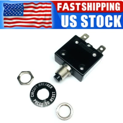 MUELLERSTAR 50 Amp Push Button Thermal Circuit Breaker 12-50V DC 125-250V AC 50A US STOCK