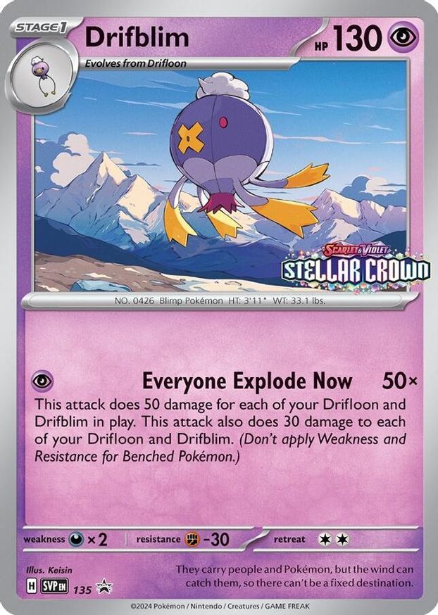 Pokemon Drifblim (135/227) Scarlet & Violet Black Star Promos LP HOLO