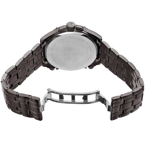 Men's Joshua & Sons JX128GNBU Triple Time Zone Stainless Steel Bracelet Watch - Picture 7 of 7