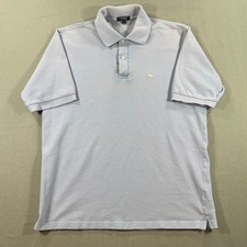 Burberry London Polo Shirt Mens Large Purple Blue Knit Rugby Short Sleeve