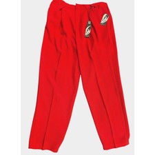 Nine West NW Charlotte Pleated Trousers Coastal Coral Red Size 12/31 NEW