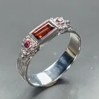 Handmade 36 ct+ Natural Garnet Ring 925 Sterling Silver Size 7 /R472498