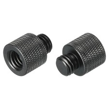 Mic Stand Adapter 3/8 Female x M10 Male Camera Screw Thread Tripod Black 2 Pack