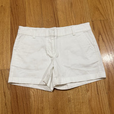 Vineyard Vines Girls' White Chino Shorts Size 12 Whale Logo 3.5-4" Inseam