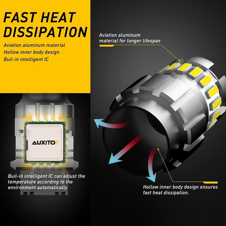 4X For Ford F150 F250 Super Duty White 3157 LED Backup Reverse Tail Light Bulb K - Image 4 of 4