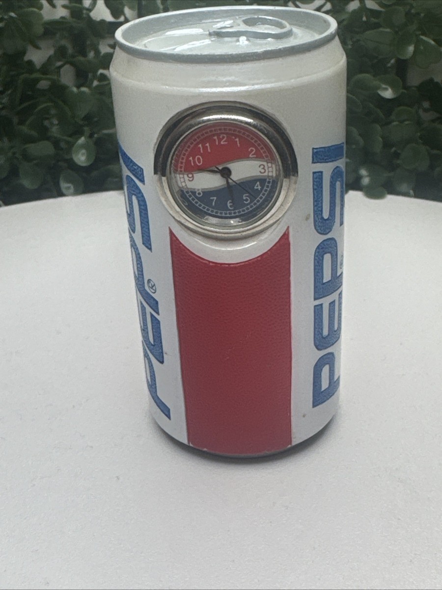 Pepsi Cola Can Mini Quartz Clock & Paperweight VTG Untested, needs