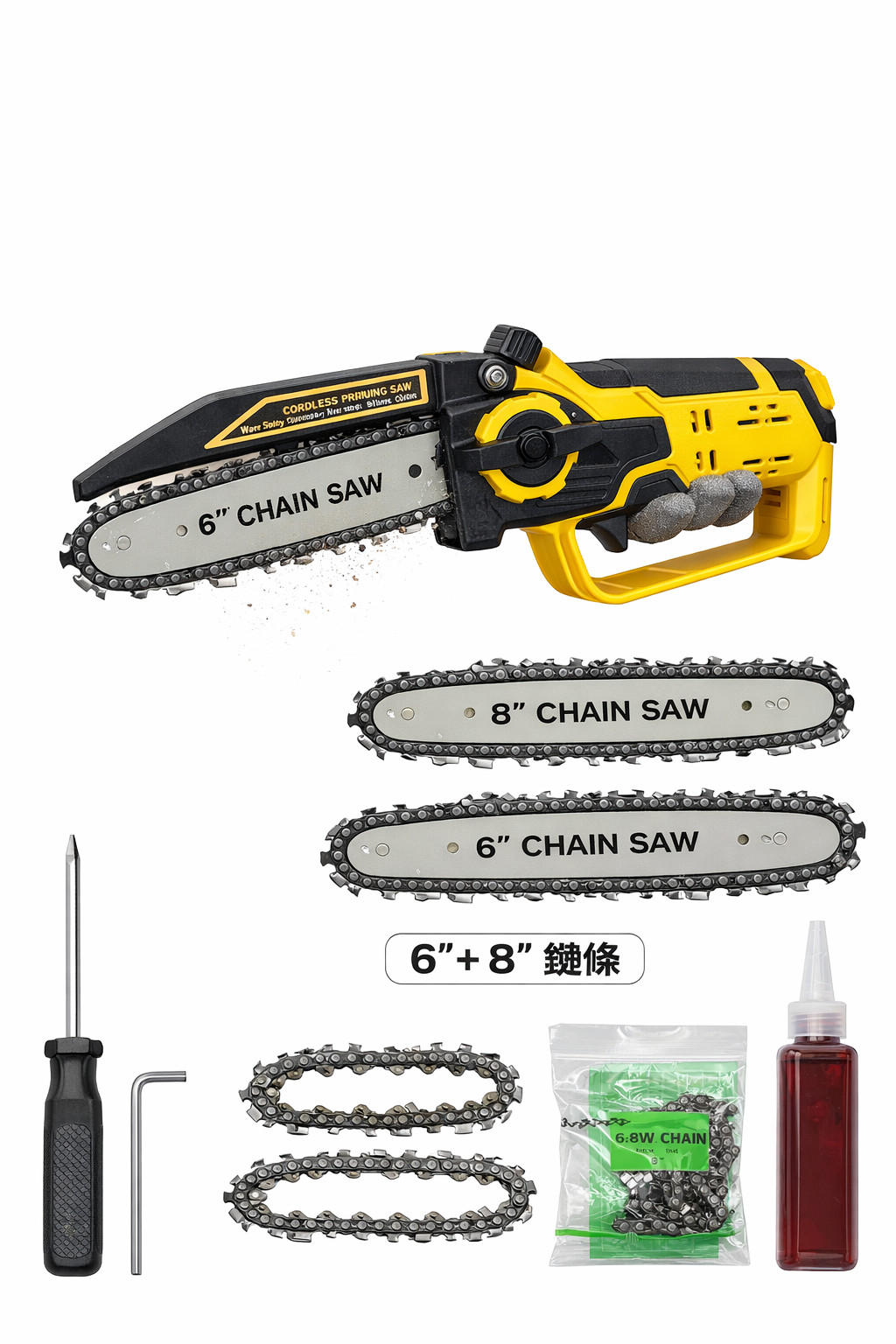 Cordless Mini Chainsaw 6 Inch 8 Inch Electric Pruning Saw for Dewalt 20V Battery