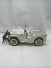 Vintage White Tonka Jeep Tow Truck Pressed Steel With Snow Plow