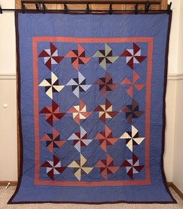 Handmade Patchwork Cotton Pinwheel Quilt