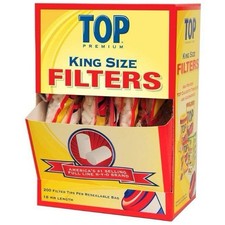 TOP Filter Tips 18MM King Size - Box 16 Bags - Premium Cigarette 200 Tip Per Bag