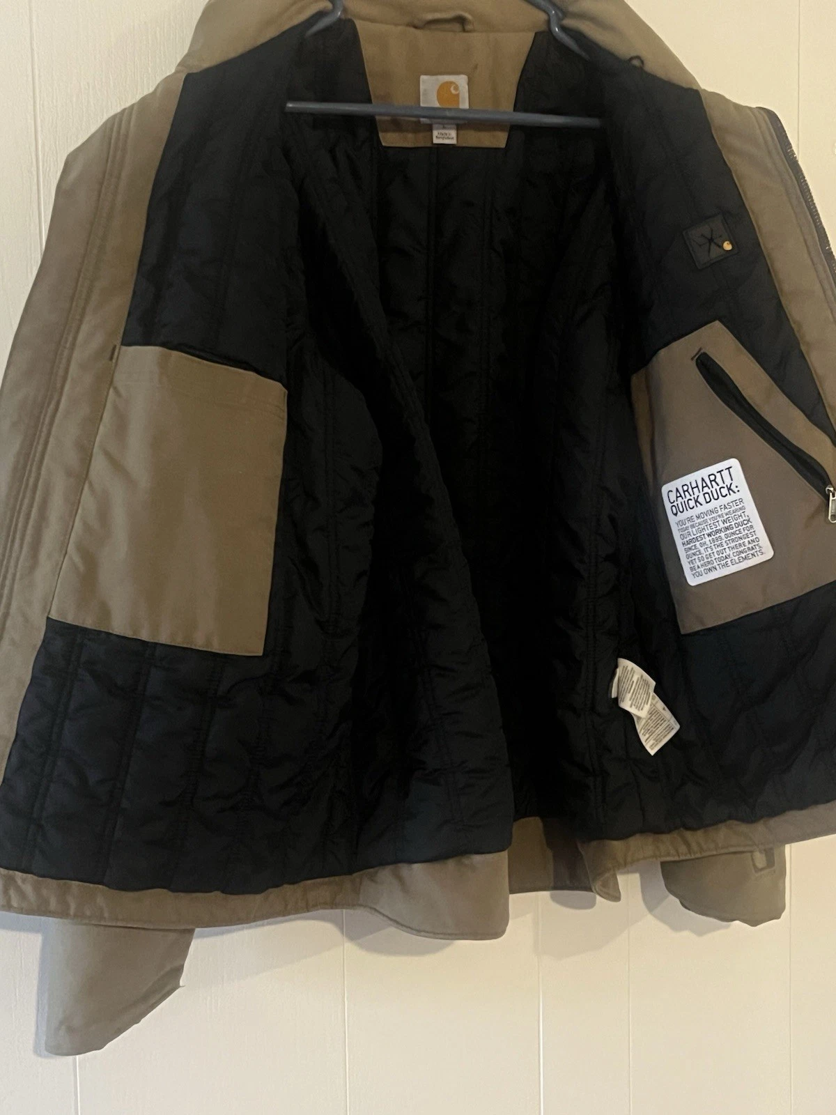 Carhartt Quick Duck Insulated Winter Jacket – Men’s Brown/Tan Coat - product detail image 2