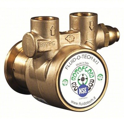 FLUID-O-TECH Rotary Vane Pump: Direct Drive, Low-Lead Brass Body, 3/8'' NPT, 90