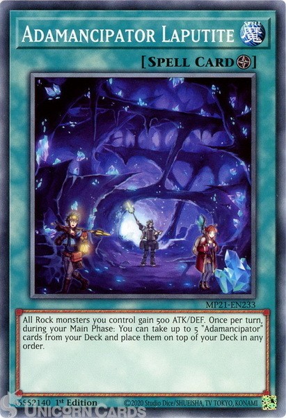 MP21-EN233 Adamancipator Laputite Common 1st Edition Mint YuGiOh Card