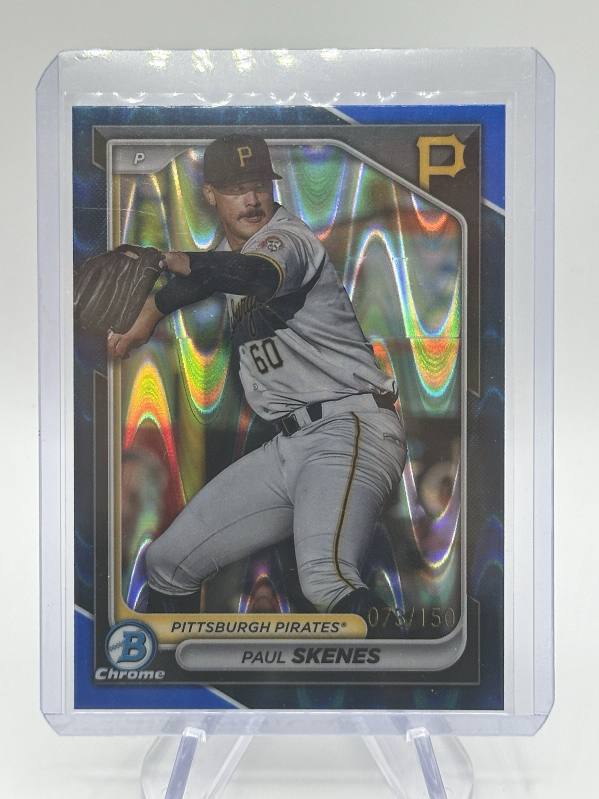 2024 Bowman #BCP-125 Paul Skenes Chrome Blue Wave Refractor #/150