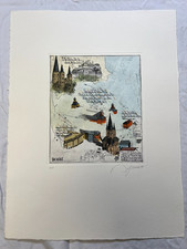 Dieter Portugall Farblithografie handsigniert e.a. Bonn 30x40cm Stadtmotiv
