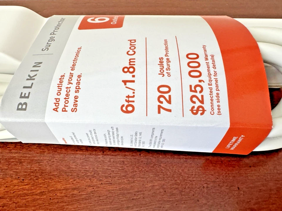 10 Brand New ~ Belkin (BE10600006-CM) Commercial Surge Protectors 6-Ft. 6-Outlet - Image 3 of 4