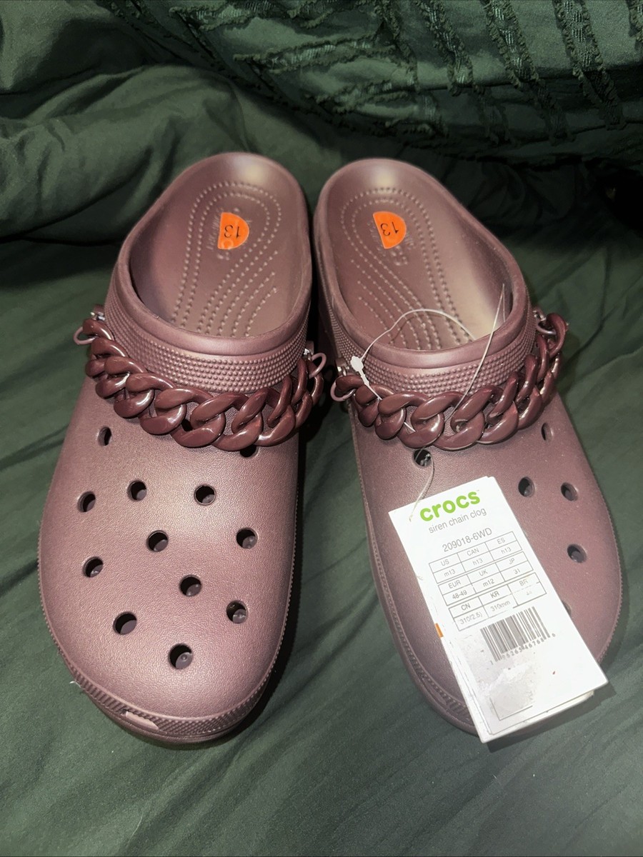 CROCS Siren Dark Cherry Chain Clog Heel Comfort Platform