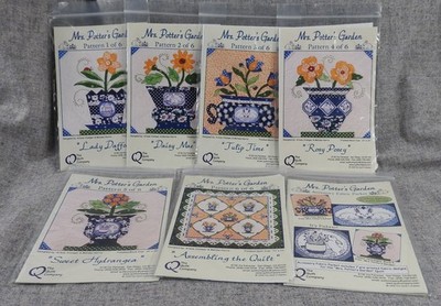 Mrs Potter's Garden Set of 6 Quilt Patterns + Accessory Fabric Packet Uncut