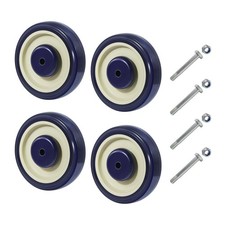 5" Shopping Cart Wheels, 5/16" Axle Replacement Casters Polyurethane Wheels f...