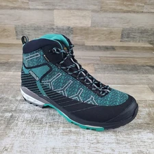 Asolo Falcon Evo Jaquard GV ML Women Hiking Shoes Sz 10 Black Aqua Green Lace Up