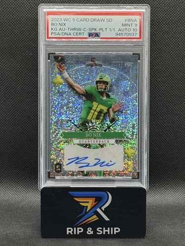 2023 Wild Card 5 Card Draw Bo Nix One of One PSA 9 Auto PSA 10 1/1