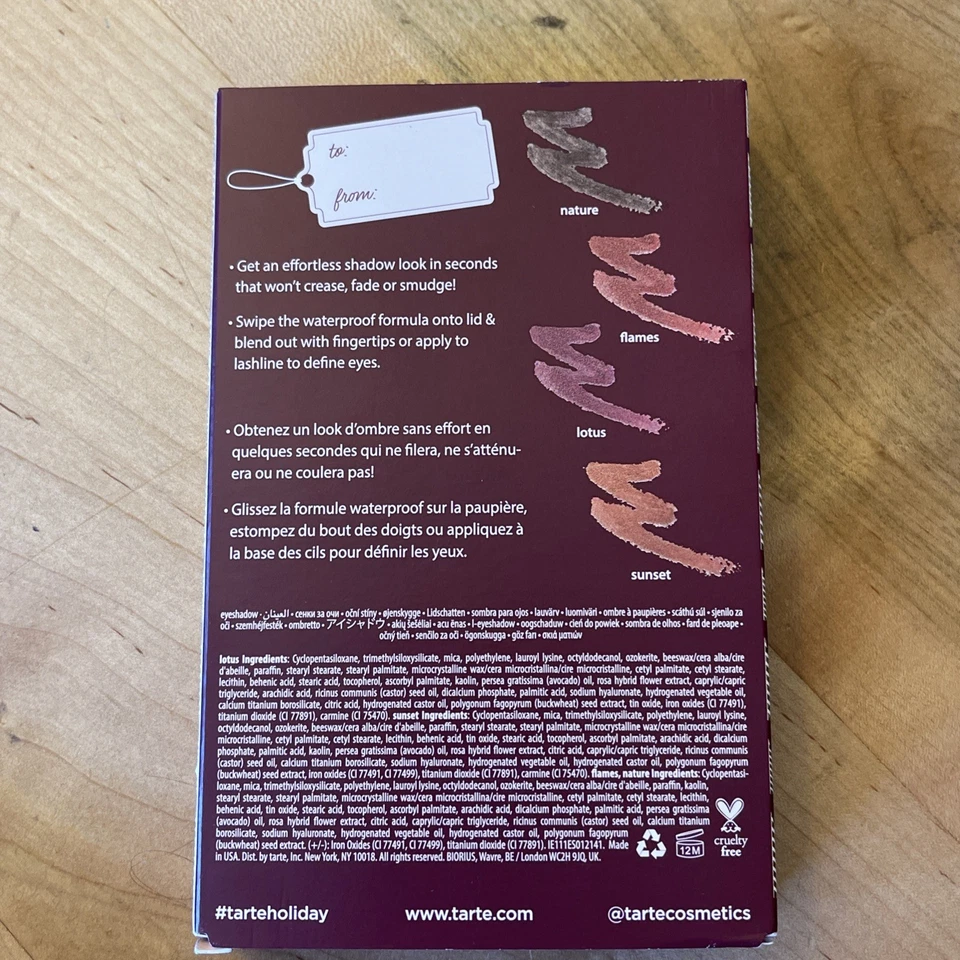 Tarte Merry & Bright Tartelette Shadow Liner Set 4 Shadow Stick Eyeliner NEW! - Image 2 of 4