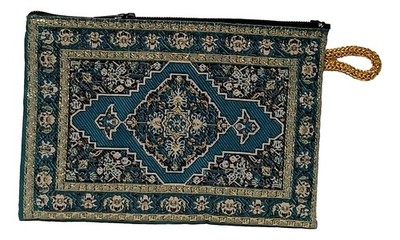Turkish Carpet Zipper Clutch Purse  Kilim Boho Bag Ethnic Tapestry Rug Wallet