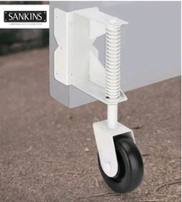 SANKINS White Spring Loaded Gate Caster Wooden Gate PVC Fence Heavy Duty Gate