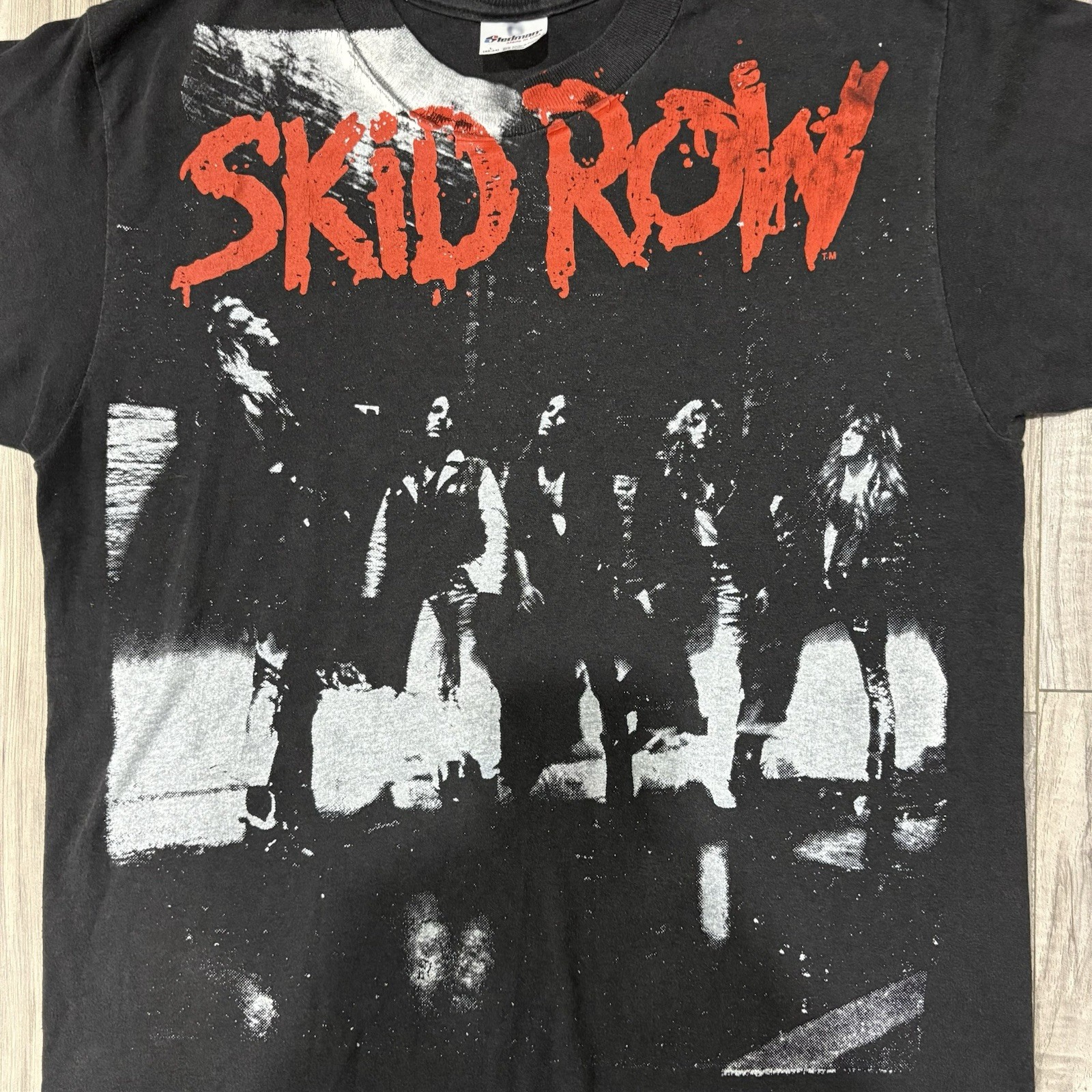 FILA Camicia Stedman uomo media nera Skid Row Makin A Mess Of The US 1989 vintage anni 80