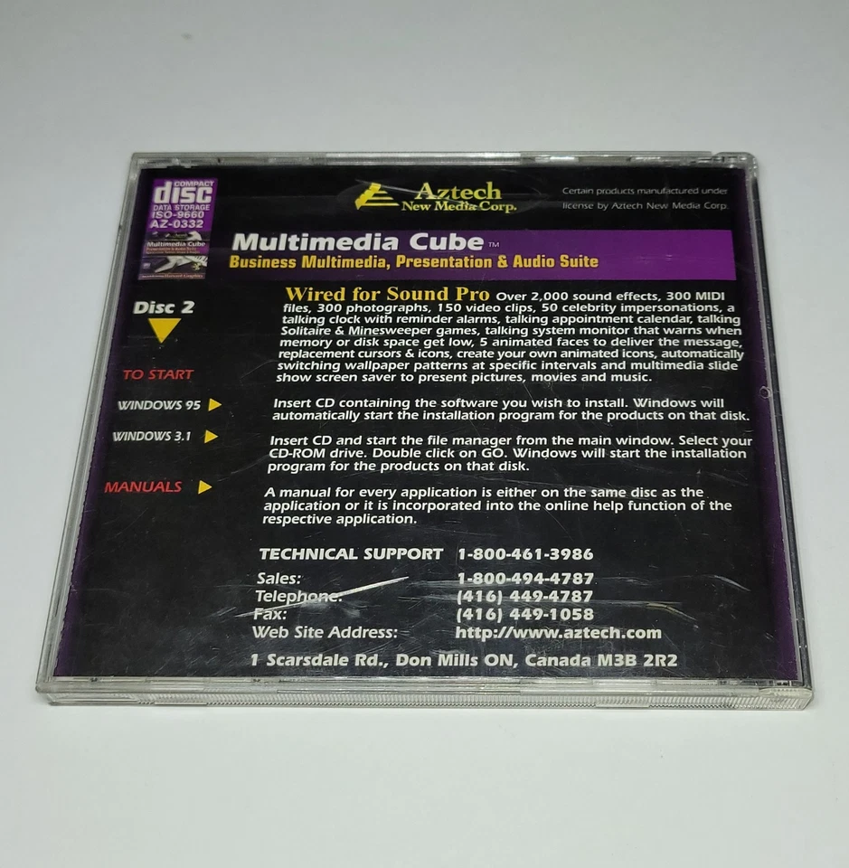 Aztech New Media Corp. Multimedia Cube Disc 2 2000 SFX 300 MIDI 50 Celebrity Imp - Image 3 of 4