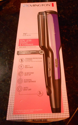 New in Box Remington S5520  Ceramic Anti Static Flat Iron 1-3/4'' Inch - Purple