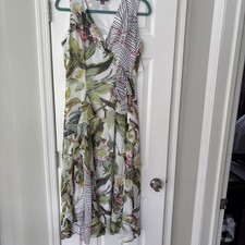 New Kate Mallory Maxi Dress- Size Small - Faux Wrap Tropical Floral