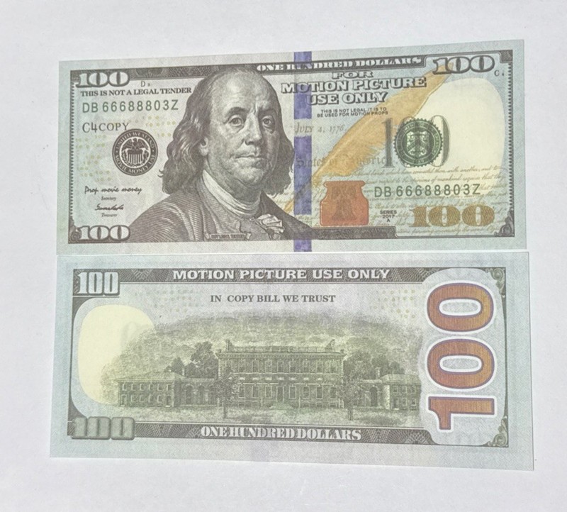 $100 Bills X2 Prop Replica Money for Movies, Parties, Tik Tok, Instagram