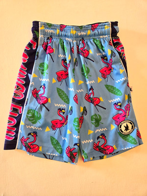Flow Society Lacrosse Lax Shorts Flamingo Flow Blue Mesh Size Boys Medium 10-12