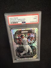 PSA 9 MINT 2022 PRIZM POWER PLAID PRIZM SPENCER TORKELSON ROOKIE RC /75