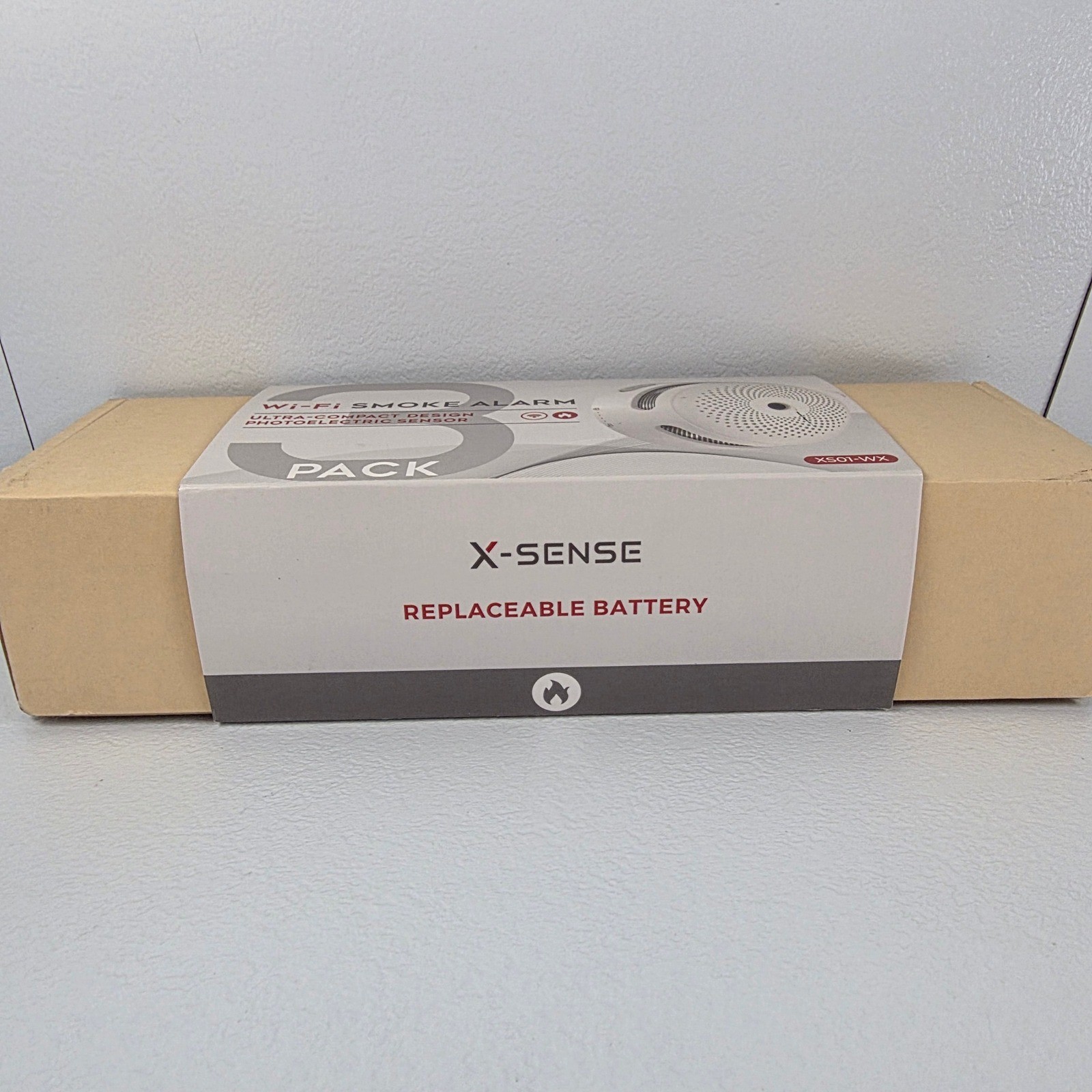X-Sense 3 Pack Wi-Fi Smoke Alarm Photoelectric Sensor Replaceable Battery