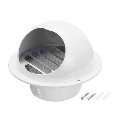 3'' Vent Round Cover Stainless Steel Exterior Wall Round Air Vent White