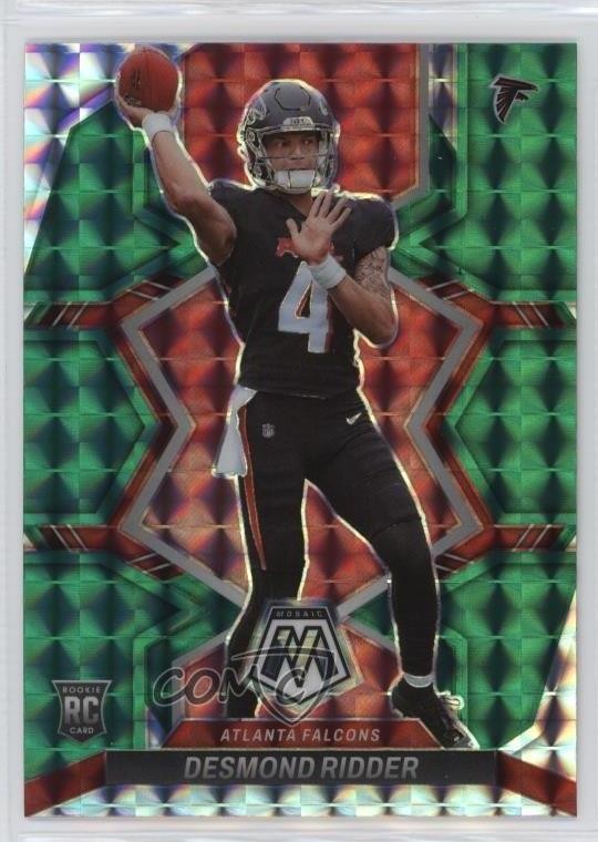 2022 Panini Mosaic Rookies Green Prizm Desmond Ridder #303 Rookie RC 10uo