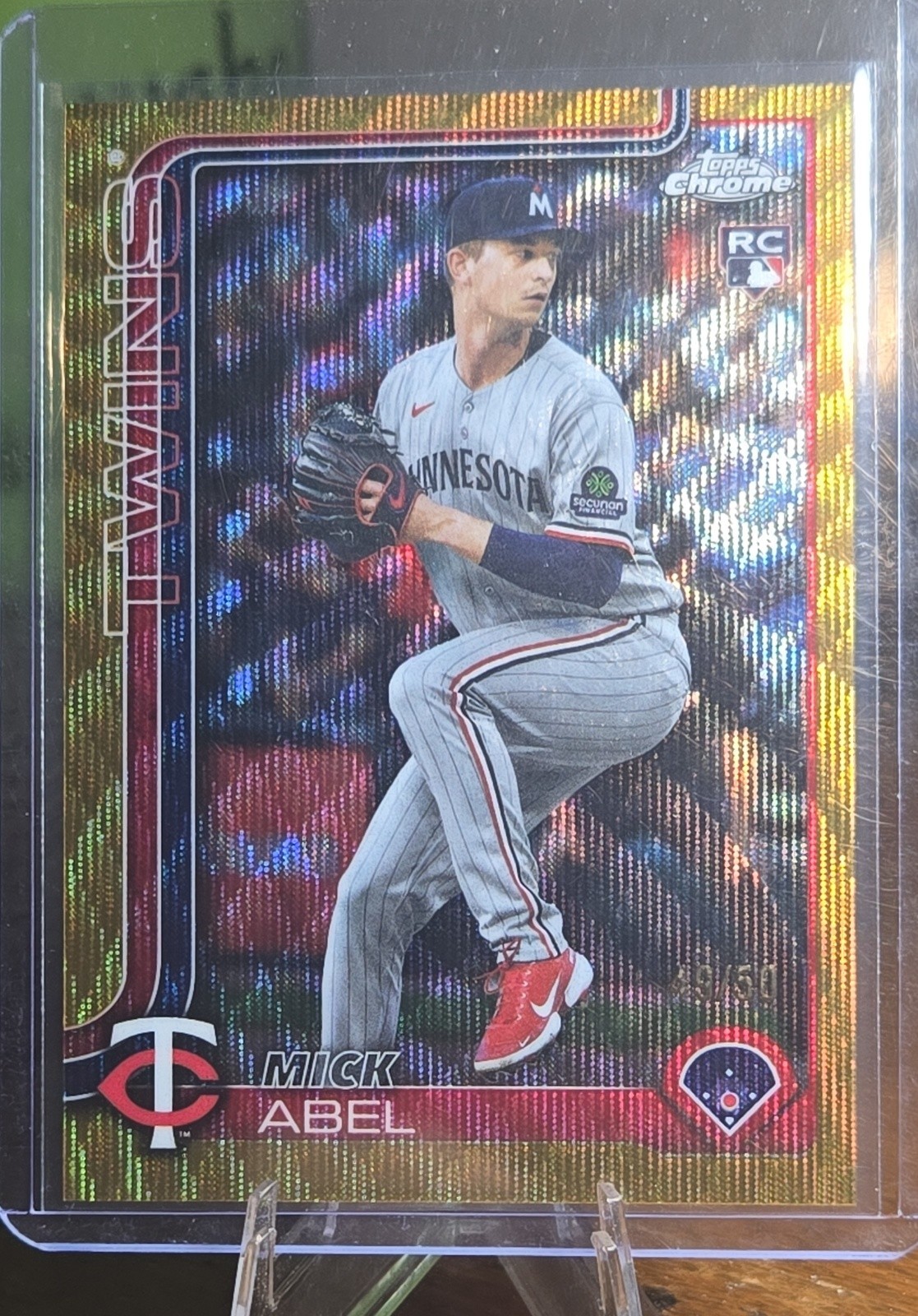 2025 Topps Chrome Update Series - Mick Abel #USC49 Gold Wave Refractor /50 (RC)