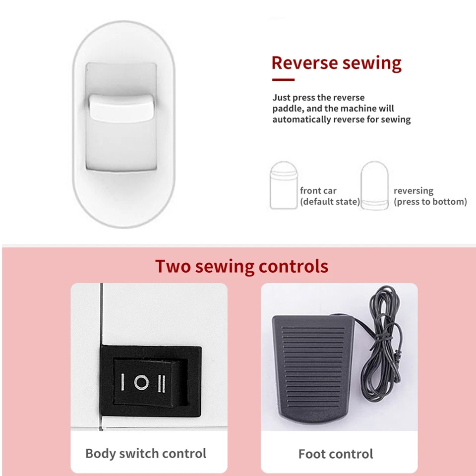 Mini Electric Sewing Machine 14 Stitches Reverse w/ Extension Table & Kit US - Image 4 of 4