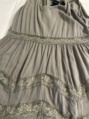 Daytrip Women’s Olive Green Tank Tunic Shirt Medium Lace Ruffle Boho - Picture 7 of 8