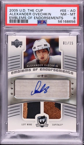 2005 U.D. The Cup Emblems Of Endorsement Alexander Ovechkin PSA 8