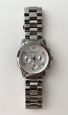 Original Michael Kors Runway Silver-Toned Watch Damen Armbanduhr, new Baterie