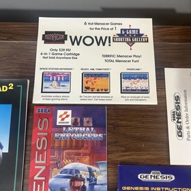 Sega Genesis Console & Games Manual lot for 2 games - manuals and accessories