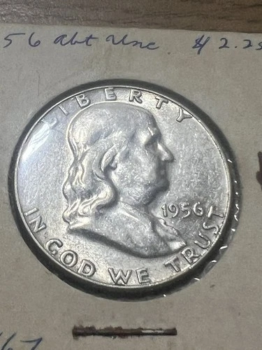 1956 P FRANKLIN HALF DOLLAR 90% SILVER 50¢ PHILADELPHIA AU Get it Graded!